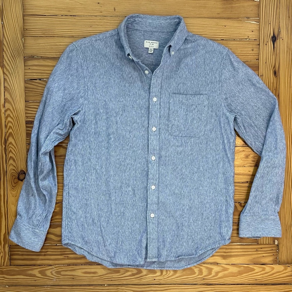 Club Monaco Light Blue Twill Flannel